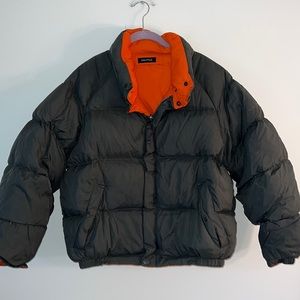 Mens Nautica Medium Hooded Reversible Puffer Down And Feathers Coat